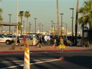 De pers doet verslag van het schietincident op Sky Harbor International Airport in Phoenix